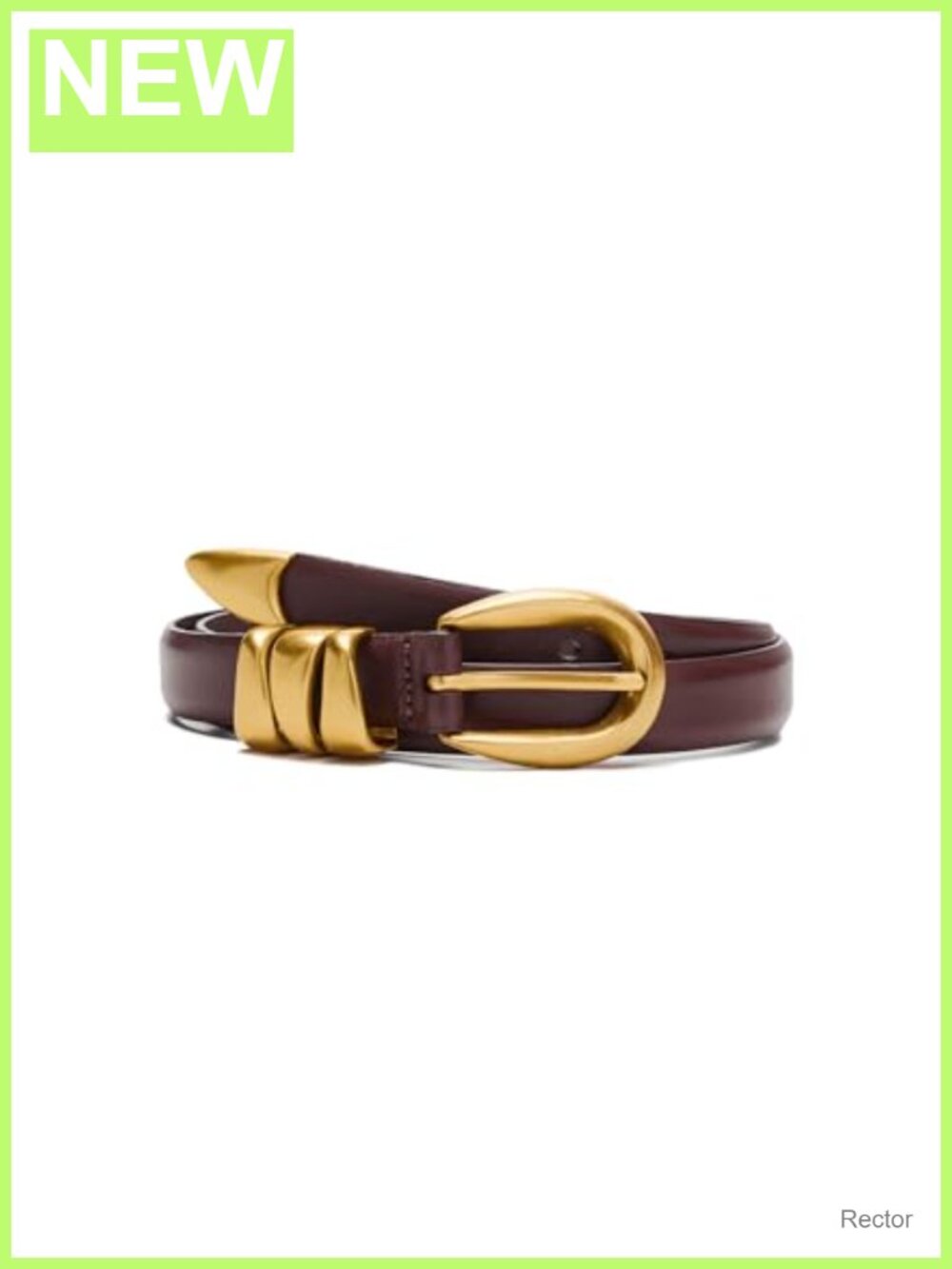 Chunky Metal Keeper Leather Belt for Women